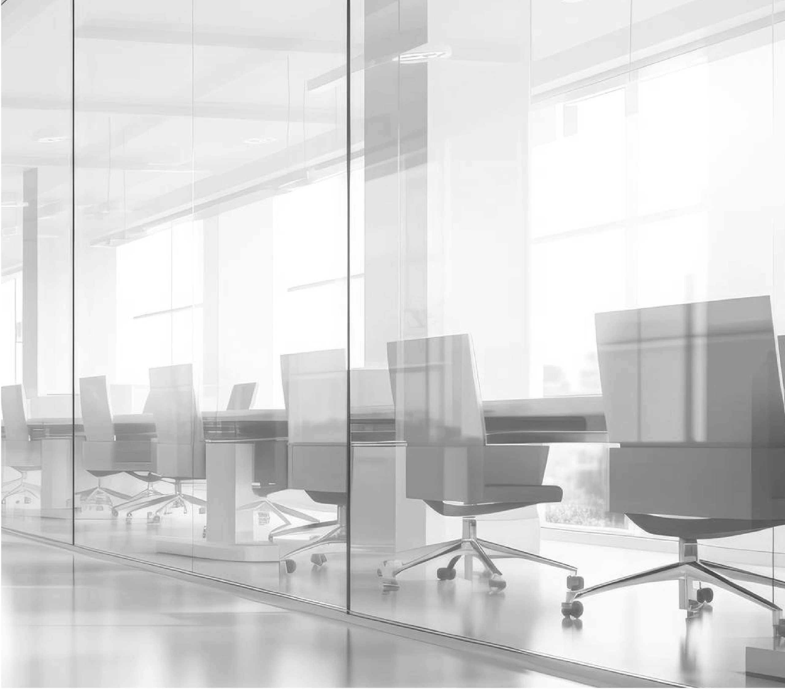 Office space with modern chairs and glass walls